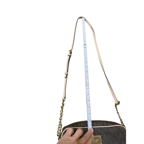 Michael Kors womans brown Jet Set Travel Large Logo Crossbody Bag SKU 9224 - Picture 4 of 15